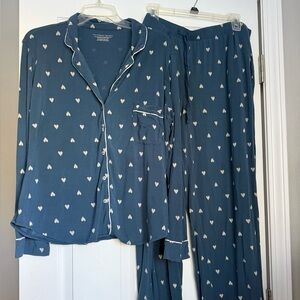 Victoria's Secret Teal Heart Modal Pajama set XL Short